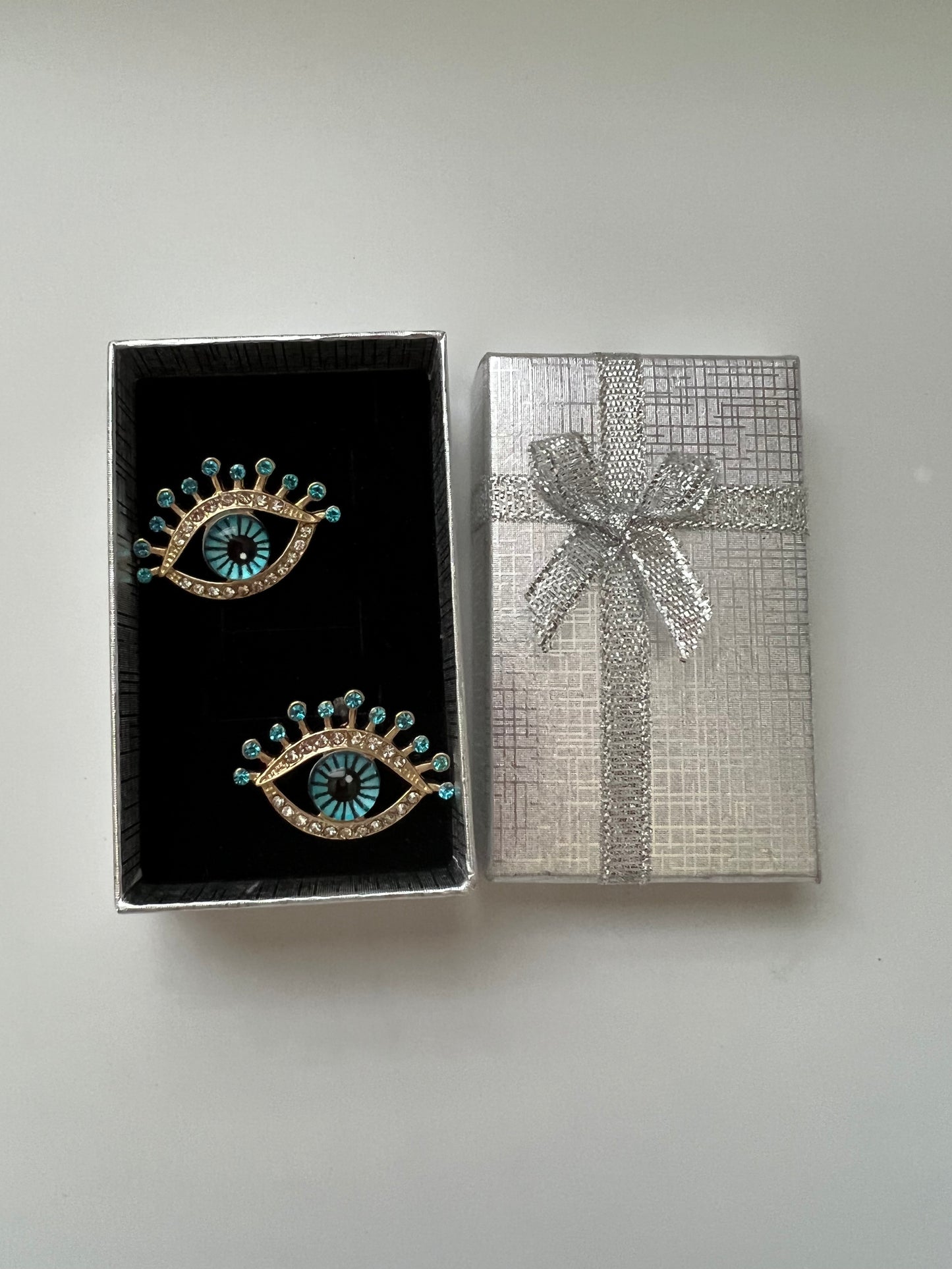 New Fashion Women Zircon Geometric Dangle Drop lucky Eye Earrings Jewelry ,With Gift Box
