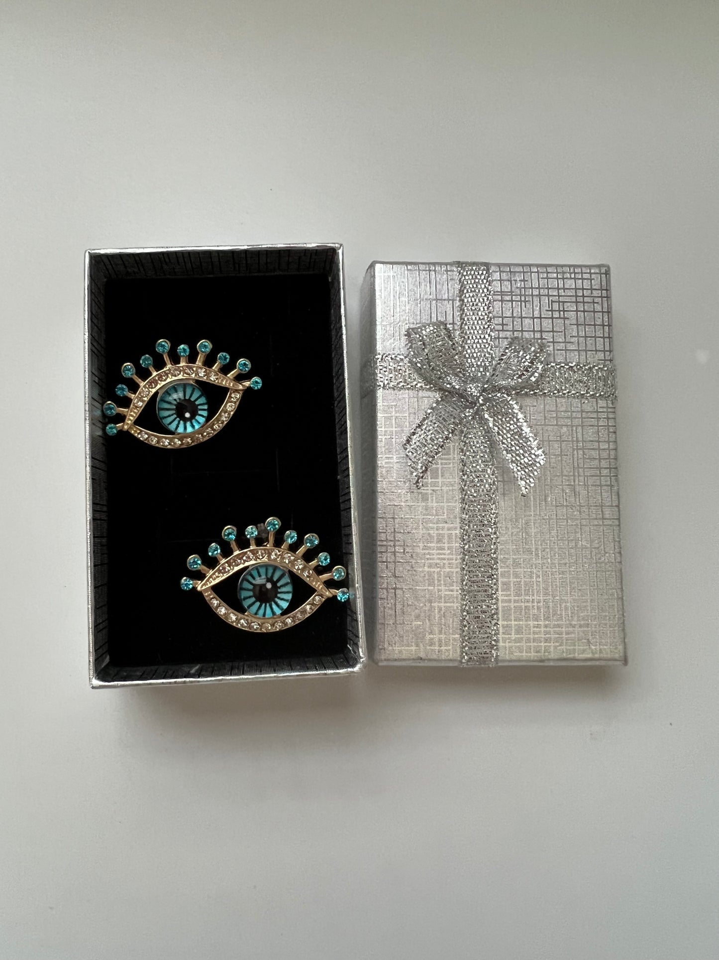 New Fashion Women Zircon Geometric Dangle Drop lucky Eye Earrings Jewelry ,With Gift Box