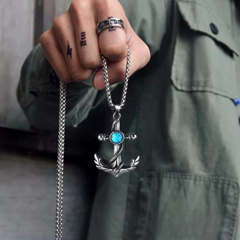 Mens Stainless Steel Vintage Cross Pendant Necklace Men sliver