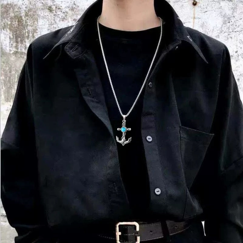 Mens Stainless Steel Vintage Cross Pendant Necklace Men sliver