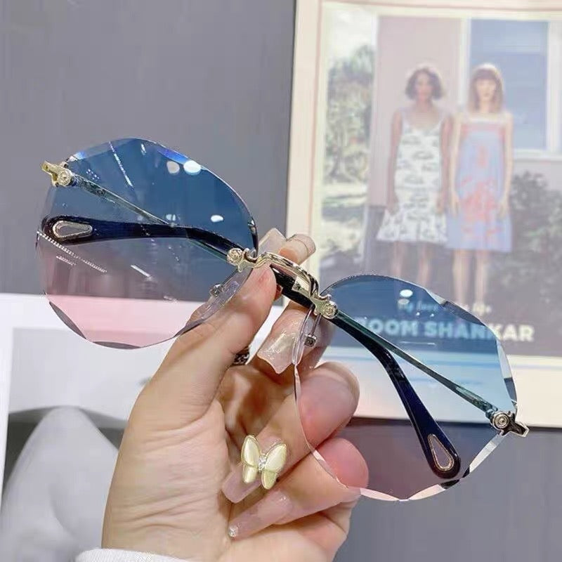 Irregular Round Sunglasses Women Brand Designer Gradient Fashion Sun Glasses Fem